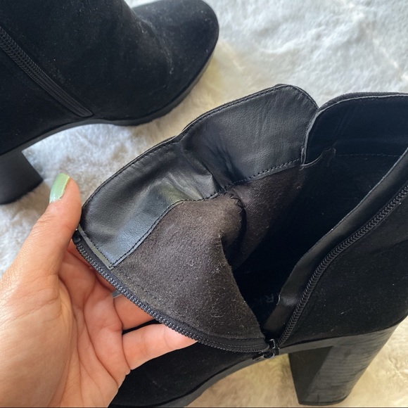 🖤 PRIMARK FAUX SUADE CHUNKY HEEL BOOTIES! - Picture 7 of 12